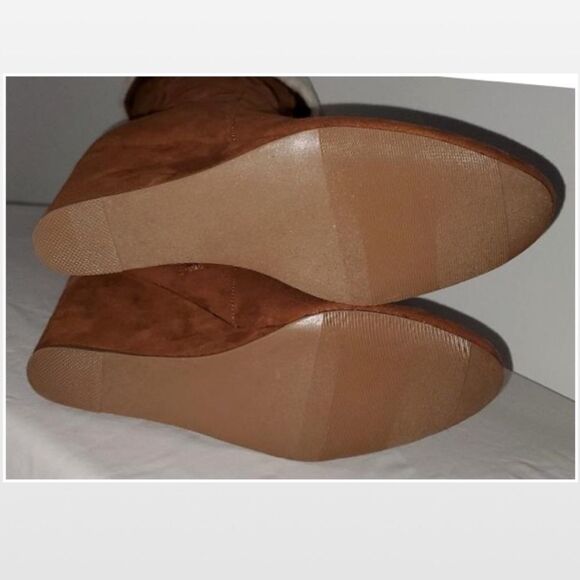 New Tall Brown Wedge Boots Size 11 - Picture 11 of 16